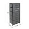 Sorbus Narrow 5 Drawers Nightstand with Steel Frame, Wood Top, Easy Pull Fabric Bins for Home, Bedroom, Office & Dorm